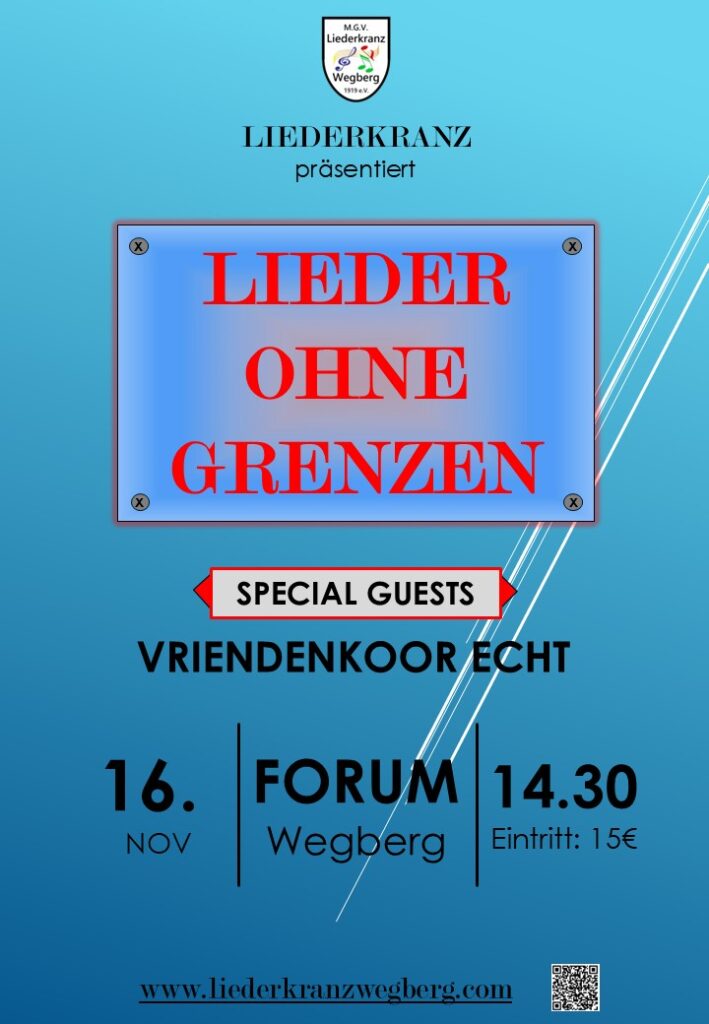 Vriendenkoor geeft op zondag 16 november een concert in Wegberg
